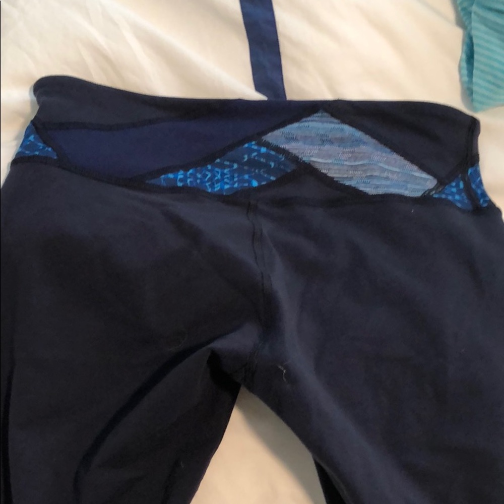 Navy wunder under crops with fun pattern